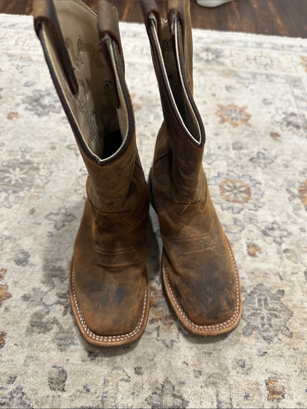 Kid’s Brown Leather Western Boots - Classic Work Style